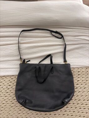 Madewell Black Leather Tote Shoulder Bag